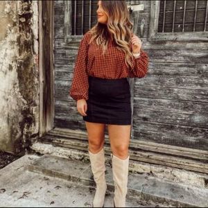 🔴 2 for $25 WILD FABLE Stretch Black Denim Seamed Mini Skirt size 24W